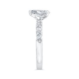 Shah Luxury 18K White Gold Pear Cut Diamond Engagement Ring (Semi-Mount) photo 3