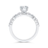 Shah Luxury 18K White Gold Pear Cut Diamond Engagement Ring (Semi-Mount) photo 4