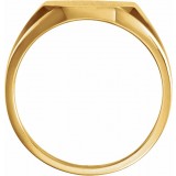 14K Yellow 12x10 mm Octagon Signet Ring photo 2