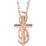 14K Rose Cross 16-18 Necklace photo