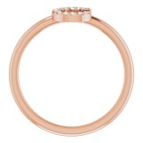 14K Rose .05 CTW Diamond Initial C Ring photo 2