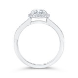 Shah Luxury 14K White Gold Round Cut Diamond Halo Engagement Ring (Semi-Mount) photo 4