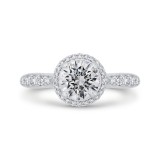 Shah Luxury 14K White Gold Round Cut Diamond Halo Engagement Ring (Semi-Mount) photo