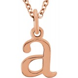 14K White Lowercase Initial a 16 Necklace photo 2