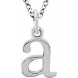 14K White Lowercase Initial a 16 Necklace photo