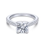 Gabriel & Co. 14k White Gold Contemporary Straight Engagement Ring photo