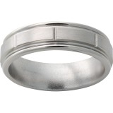 Titanium Rounded Edge Band with Vertical Grooves and Satin Finish photo