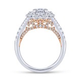 Gabriel & Co. 14k Two Tone Gold Embrace Double Halo Engagement Ring photo 2