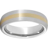 Serinium Domed Band with a 2mm 14K Yellow Gold Inlay photo
