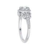 Shah Luxury 14K White Gold Round Diamond Halo Engagement Ring (Semi-Mount) photo 3