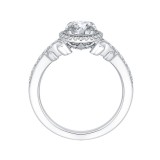 Shah Luxury 14K White Gold Round Diamond Halo Engagement Ring (Semi-Mount) photo 4