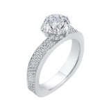 Shah Luxury 14K White Gold Round Diamond Engagement Ring (Semi-Mount) photo 2