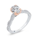 Shah Luxury 14K Two-Tone Gold Diamond Engagement Ring (Semi-Mount) photo 2