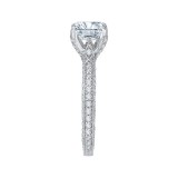 Shah Luxury 14K White Gold Emerald Diamond Engagement Ring (Semi-Mount) photo 2