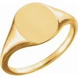 10K Yellow 11x9 mm Oval Signet Ring photo