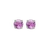 Gems One 14Kt White Gold Pink Sapphire (1 Ctw) Earring photo