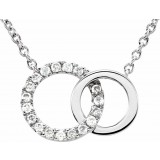 14K White .06 CTW Diamond Circle 18 Necklace photo