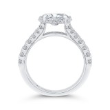 Shah Luxury 14K White Gold Oval Diamond Halo Engagement Ring  (With Center) photo 4