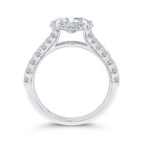 Shah Luxury 14K White Gold Oval Diamond Halo Engagement Ring  (With Center) photo 4