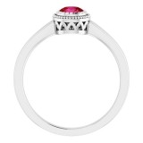 14K White Ruby July Birthstone Ring photo 2