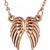 14K Rose Tiny Poshu00ae Angel Wings 16-18 Necklace photo