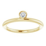 14K Yellow 1/10 CT Diamond Asymmetrical Stackable Ring photo 3