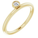 14K Yellow 1/10 CT Diamond Asymmetrical Stackable Ring photo