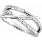 14K White 1/4 CTW Diamond Criss-Cross Ring photo 3