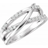 14K White 1/4 CTW Diamond Criss-Cross Ring photo