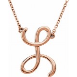 14K Rose Script Initial L 16 Necklace photo