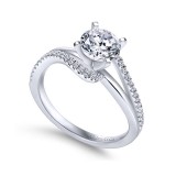 Gabriel & Co. 14k White Gold Contemporary Bypass Engagement Ring photo 3