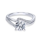 Gabriel & Co. 14k White Gold Contemporary Bypass Engagement Ring photo