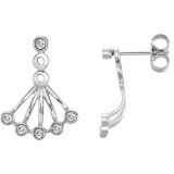 14K White 1/6 CTW Diamond Earrings photo