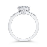 Shah Luxury 14K White Gold Round Cut Diamond Engagement Ring (Semi-Mount) photo 4