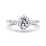 Shah Luxury 14K White Gold Round Cut Diamond Engagement Ring (Semi-Mount) photo