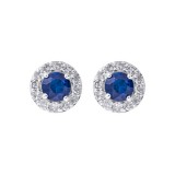 Gems One 10Kt White Gold Diamond (1/6Ctw) & Sapphire (1/3 Ctw) Earring photo
