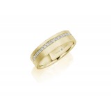 Henri Daussi 6mm Men's Wedding Band MB135 18k Gold Yellow 0.30 Ctw. photo 2