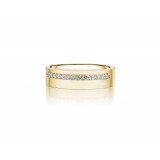Henri Daussi 6mm Men's Wedding Band MB135 18k Gold Yellow 0.30 Ctw. photo