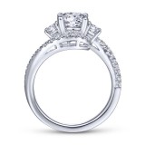 Gabriel & Co. 14k White Gold Contemporary 3 Stone Engagement Ring photo 2