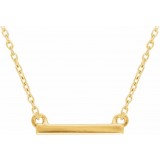 14K Yellow 18x1.5 mm Petite Bar 16-18 Necklace photo