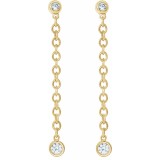 14K Yellow 1/5 CTW Diamond Bezel Set Chain Earrings photo 2