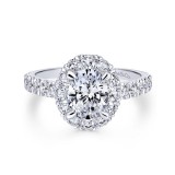 Gabriel & Co. 14k White Gold Contemporary Halo Engagement Ring photo