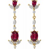 14K Yellow Ruby & 3/4 CTW Diamond Dangle Earrings photo 2