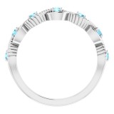 14K White Aquamarine Stackable Ring photo 2