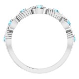 14K White Aquamarine Stackable Ring photo 2