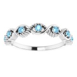 14K White Aquamarine Stackable Ring photo 3