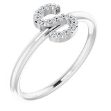 14K White .07 CTW Diamond Initial S Ring photo