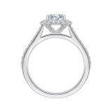 Shah Luxury 14K White Gold Cushion Diamond Halo Engagement Ring (Semi-Mount) photo 4