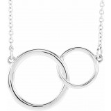 Platinum 20x14 mm Interlocking Circle 16-18 Necklace photo