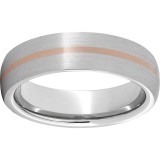 Serinium Domed Band with a 1mm 14K Rose Gold Inlay photo